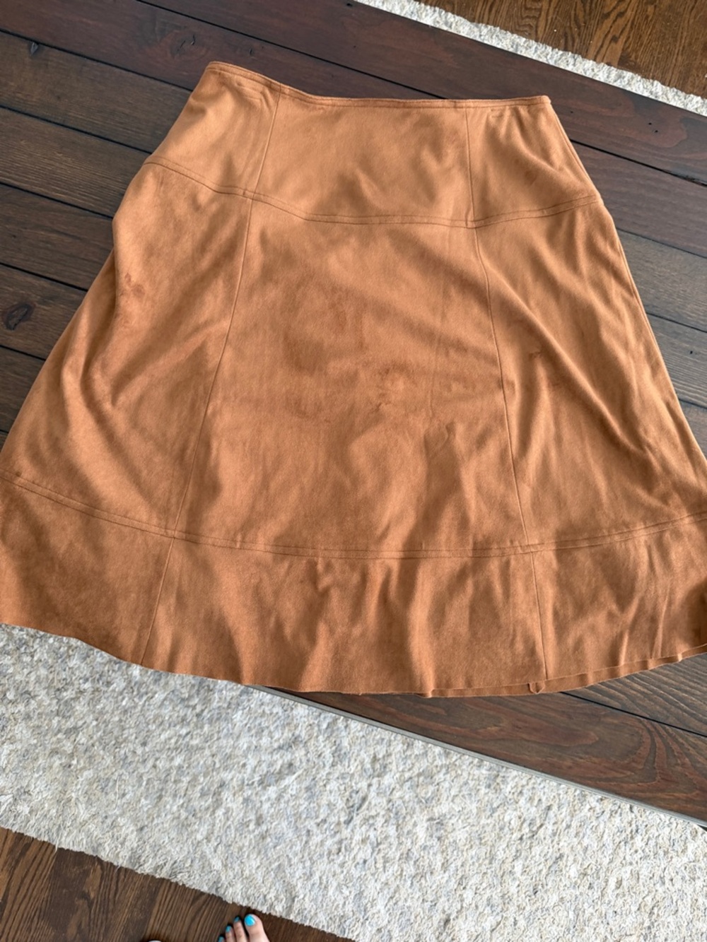 Soft Surroundings Suede Snap Skirt M NWT Neutral Boho Chic